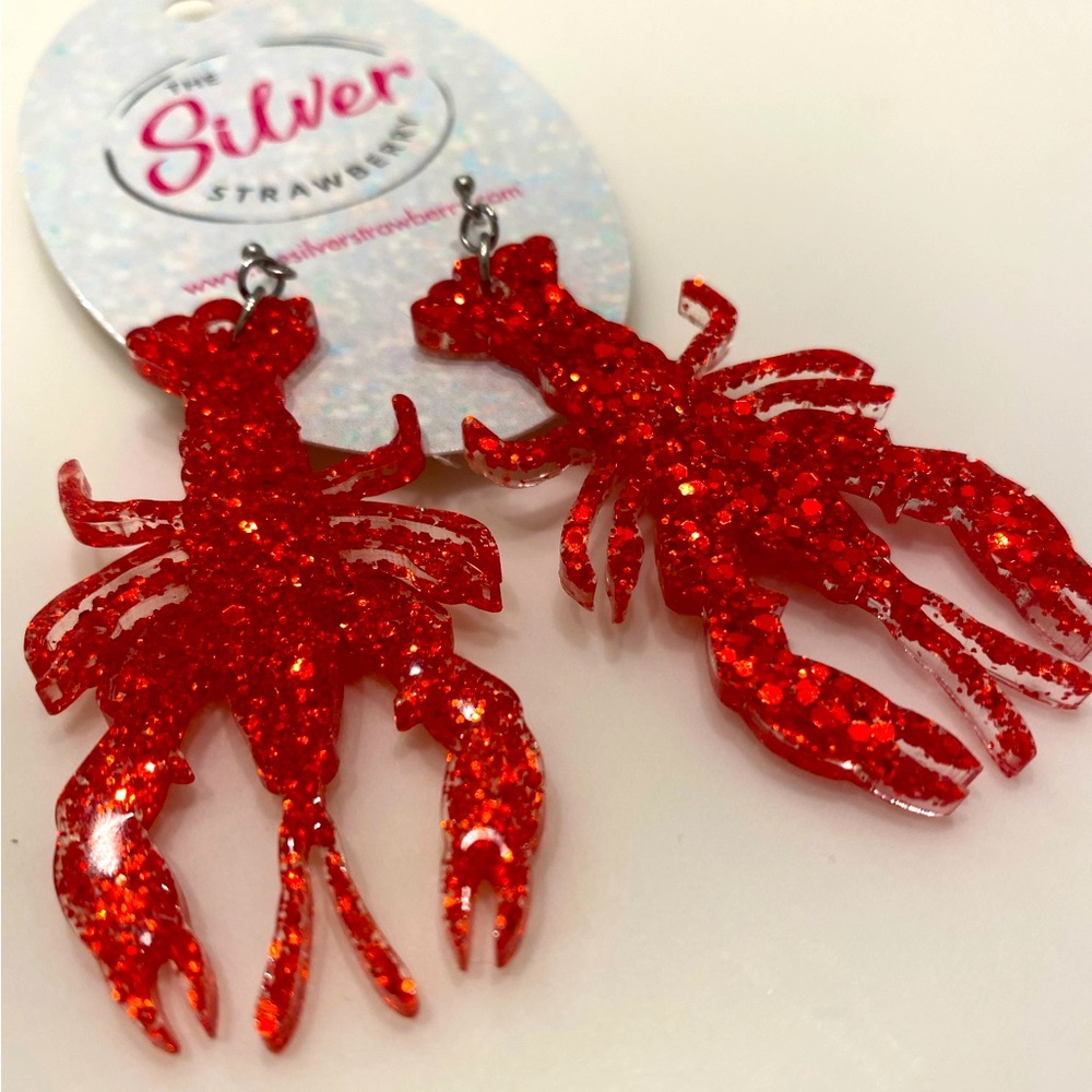 Crawfish dangle earrings